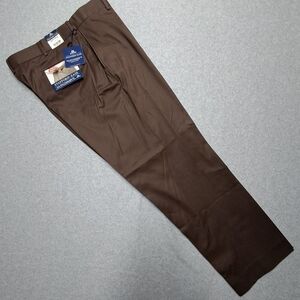New Stafford Dress Pants Men's 40x32 Brown Stafford-Ease Self Adjustable Waist